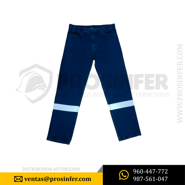 Pantalón Jeans Procesado con Cinta Reflectiva