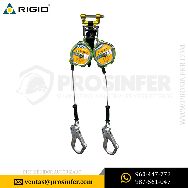 Bloque Retractil Doble N-9457LE-08UT / 2.4 m (8 ft) de Cable Kevlar Rigid