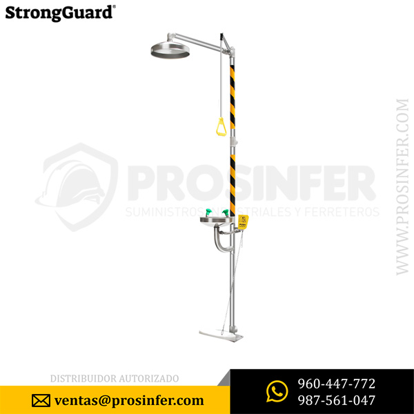 Ducha Lavaojos con Pedal BD-550A Acero Inoxidable StrongGuard