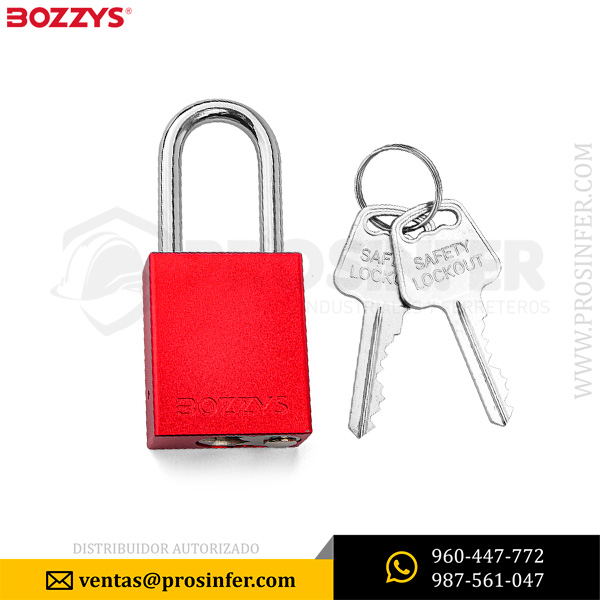 Candado de Bloqueo de Aluminio BD-A21D Rojo Bozzys