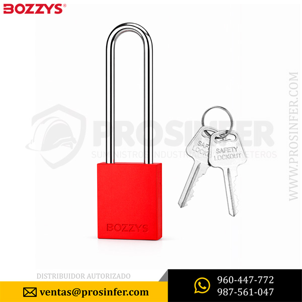Candado de Bloqueo de Aluminio BD-A21DL Rojo Bozzys