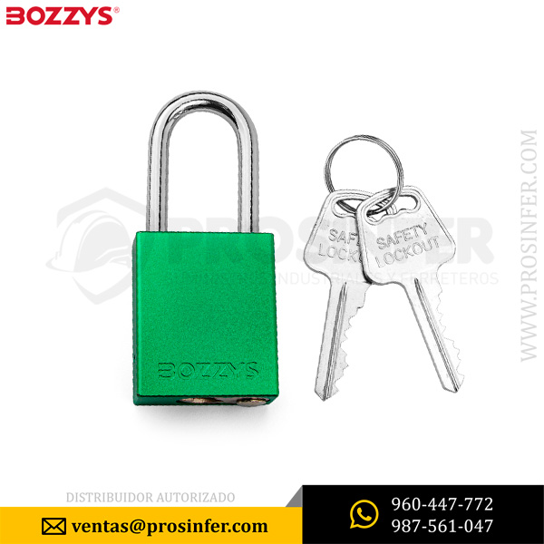 Candado de Bloqueo de Aluminio BD-A24D Verde Bozzys