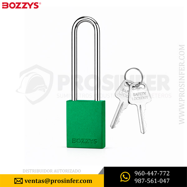Candado de Bloqueo de Aluminio BD-A24DL Verde Bozzys