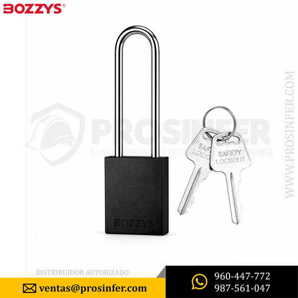 Candado de Bloqueo de Aluminio BD-A25DL Negro Bozzys