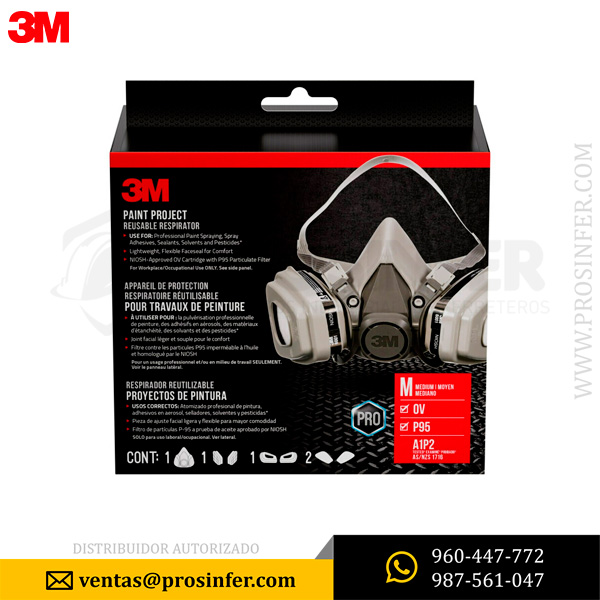 Respirador 3M 6211P1-DC Doble Vía para Pintura