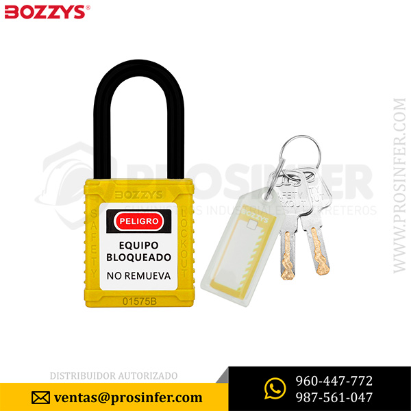 Candado de Bloqueo Aislado 38mm BD-G12 Amarillo Bozzys