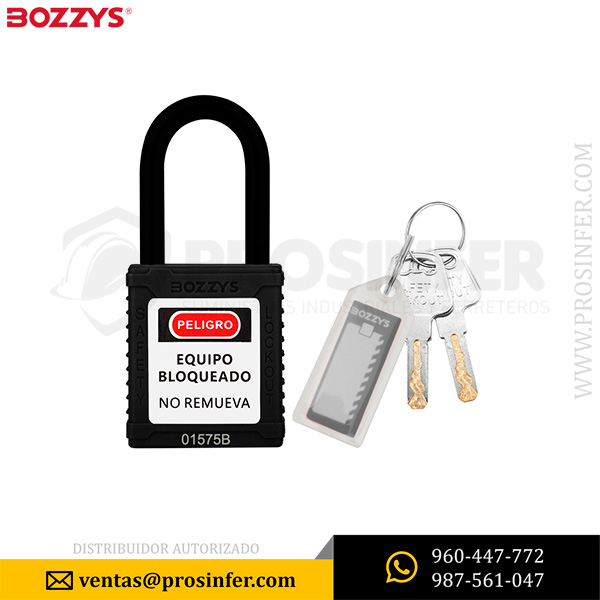 Candado de Bloqueo Aislado 38mm BD-G15 Negro Bozzys