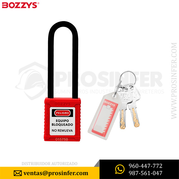 Candado de Bloqueo Aislado 76mm BD-G31 Rojo Bozzys