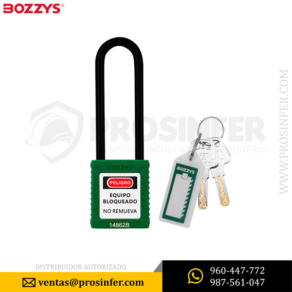 Candado de Bloqueo Aislado 76mm BD-G34 Verde Bozzys
