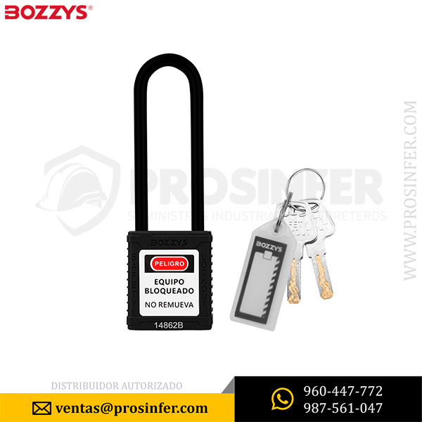 Candado de Bloqueo Aislado 76mm BD-G35 Negro Bozzys