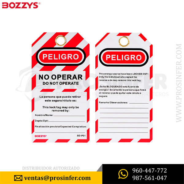 Tarjeta de Bloqueo y Etiquetado BD-P01 Bozzys