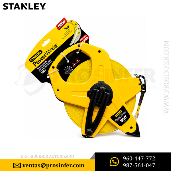 Wincha Stanley PowerWinder Fibra de Vidrio 300 pies 34-762
